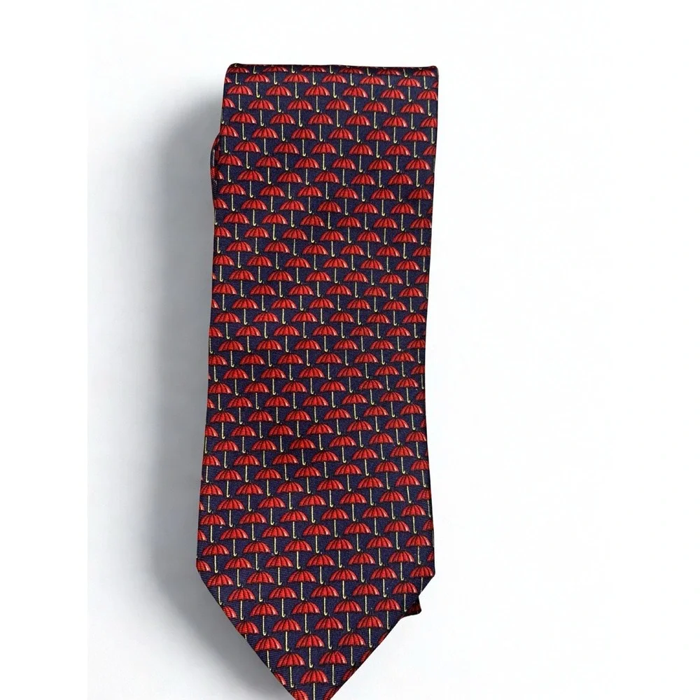 Beaufort Tie Rack Red Umbrella‎ Silk Necktie Made In Italy Tie